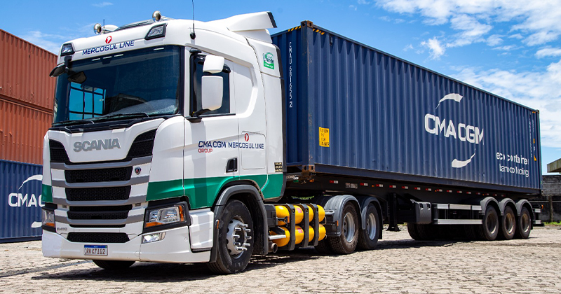 Mercosul Line incorpora cinco caminhões movidos a GNV para reduzir impactos ambientais 